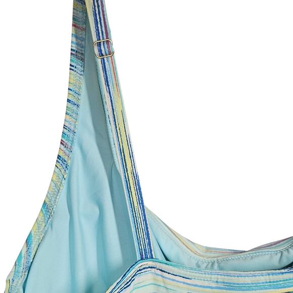 Lands' End Square Neck Swim Dress One Piece Swimsuit with Shorts Women's 16 - Picture 9 of 10